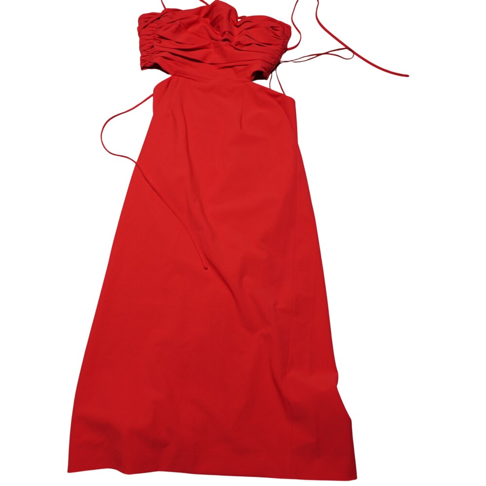 Cinq A Sept Dress Womens 10 Red Ruched Sweetheart Maxi Sleeveless Formal